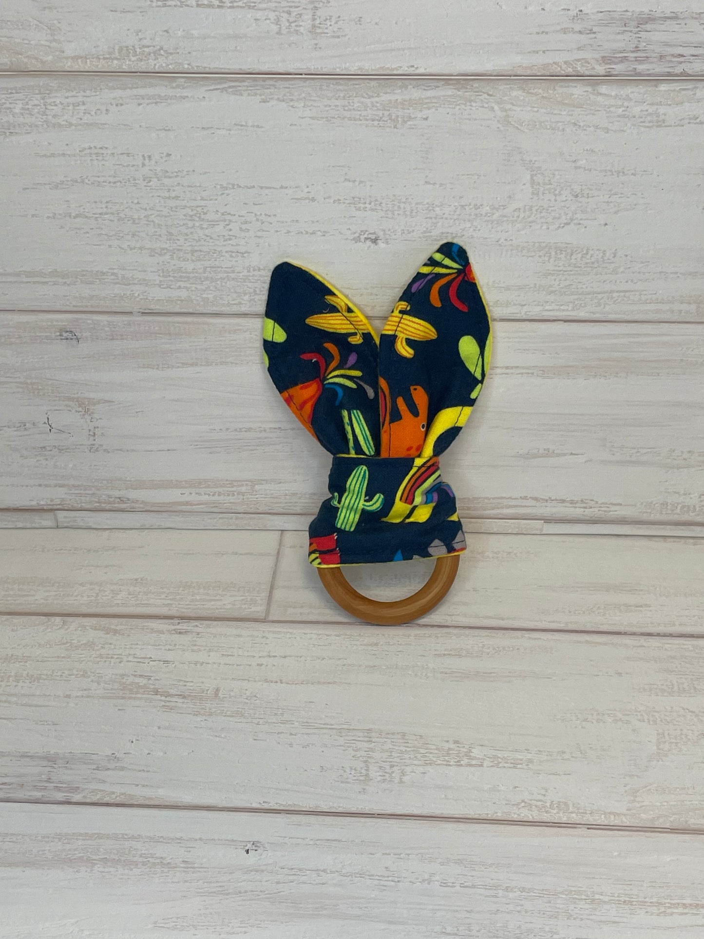 Rainbow Dinasaur Themed 3 Piece Teether Tie Set
