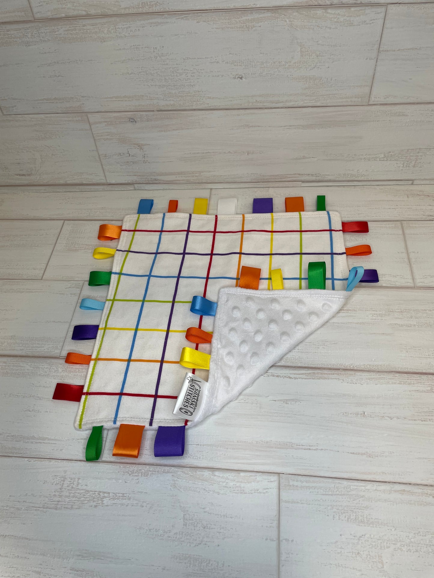 Rainbow Plaid Sensory Taglet