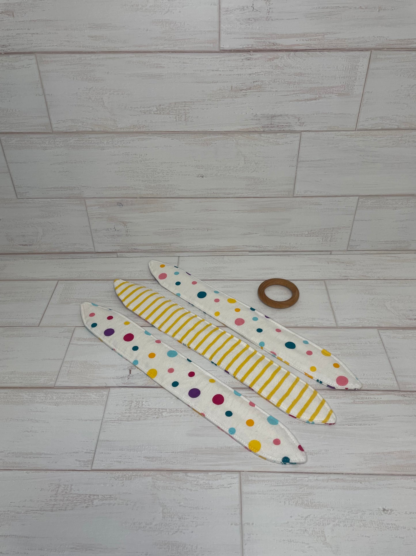 Multicolored Floral Themed 3 Piece Teether Tie Set