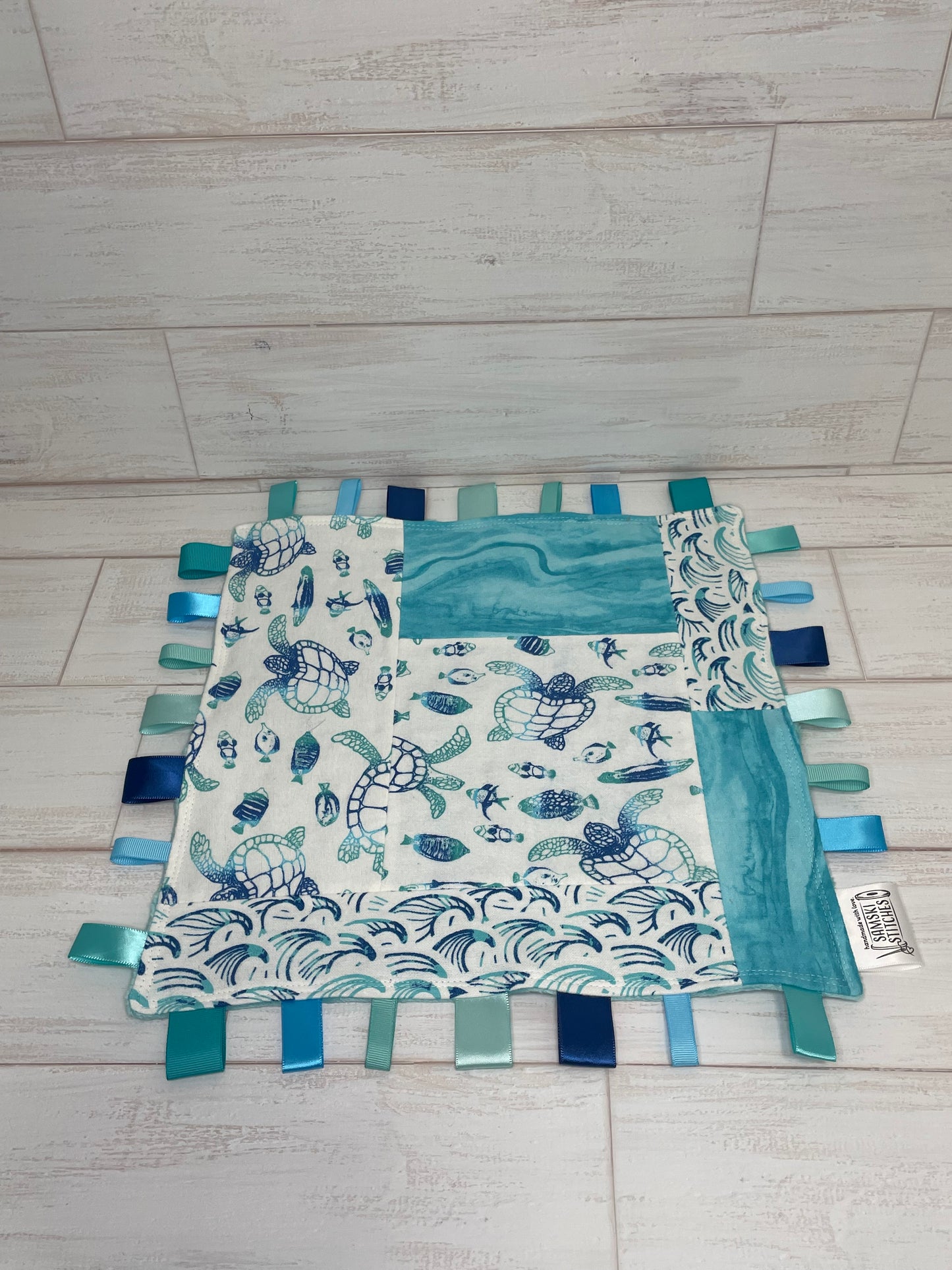Aquatic Turtles Quilted Sensory Taglet