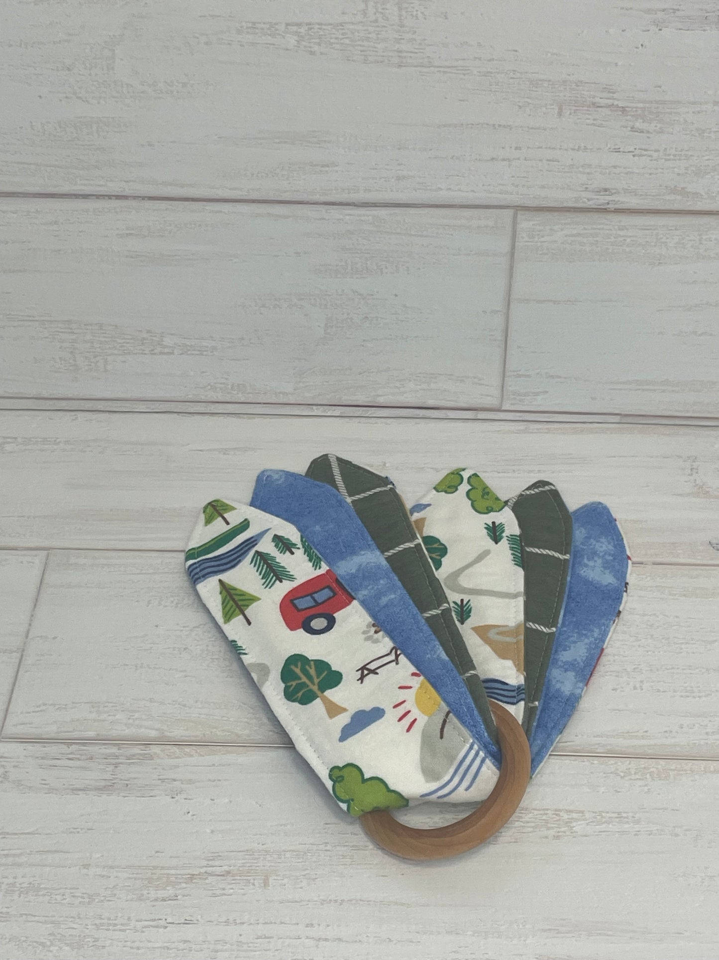 Camping Woodlands Themed 3 Piece Teether Tie Set