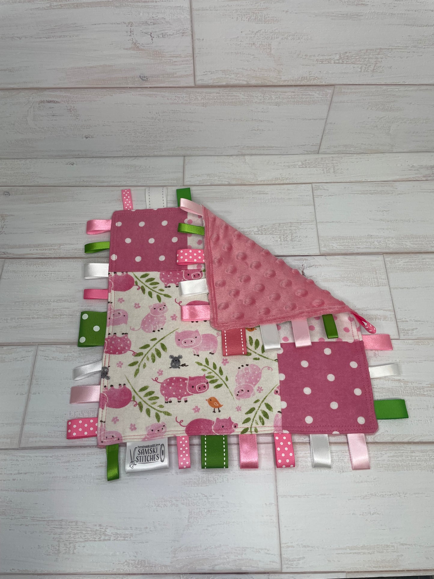 Pink Piggies with Multi Dots Sensory Taglet