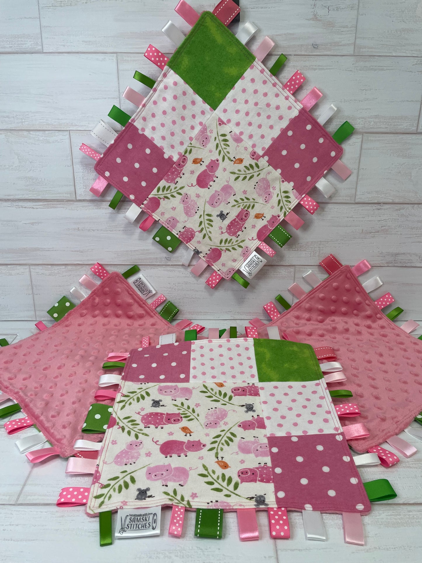 Pink Piggies with Multi Dots Sensory Taglet