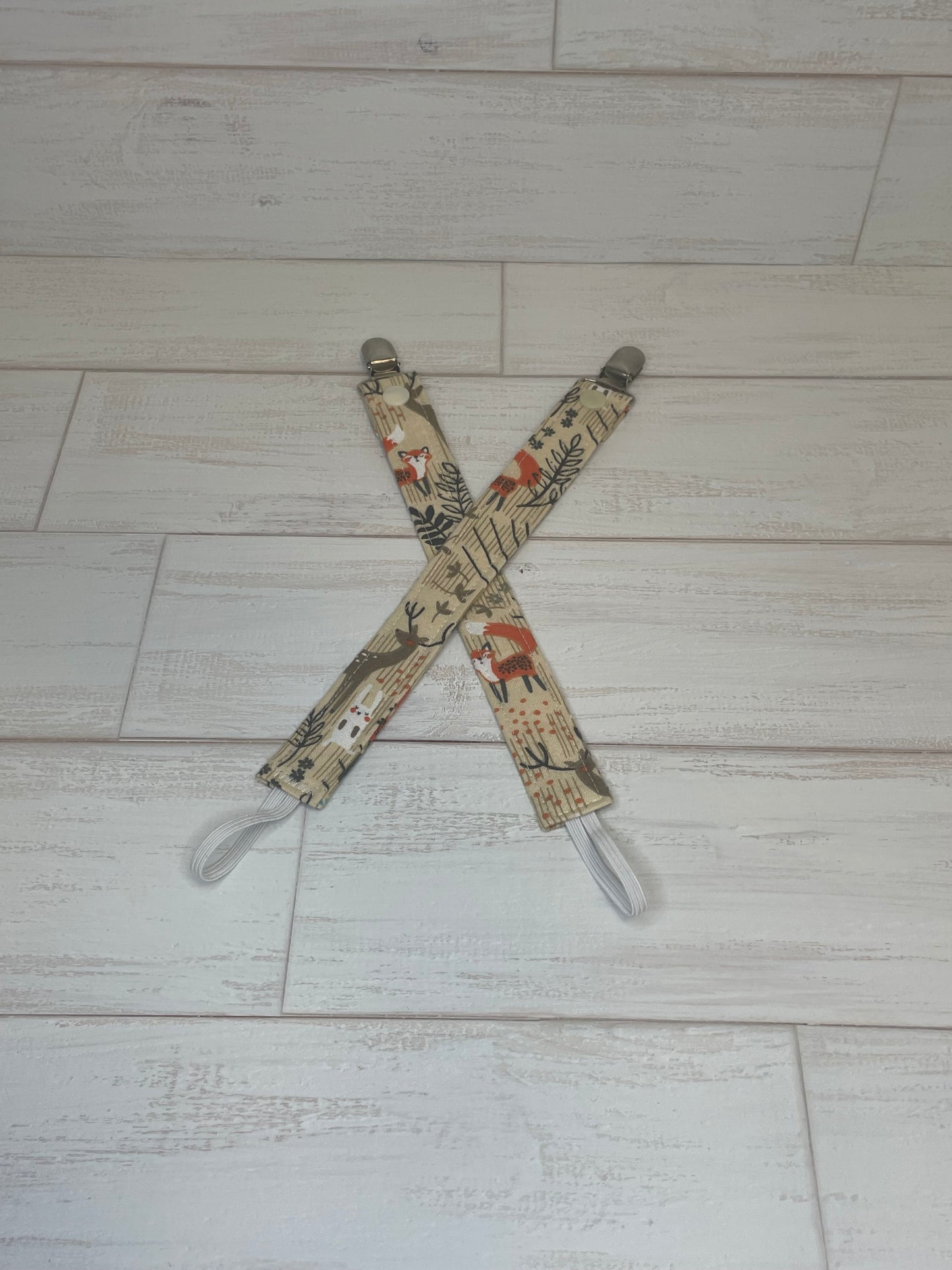 Woodlands Themed Paci Clips Set of 3