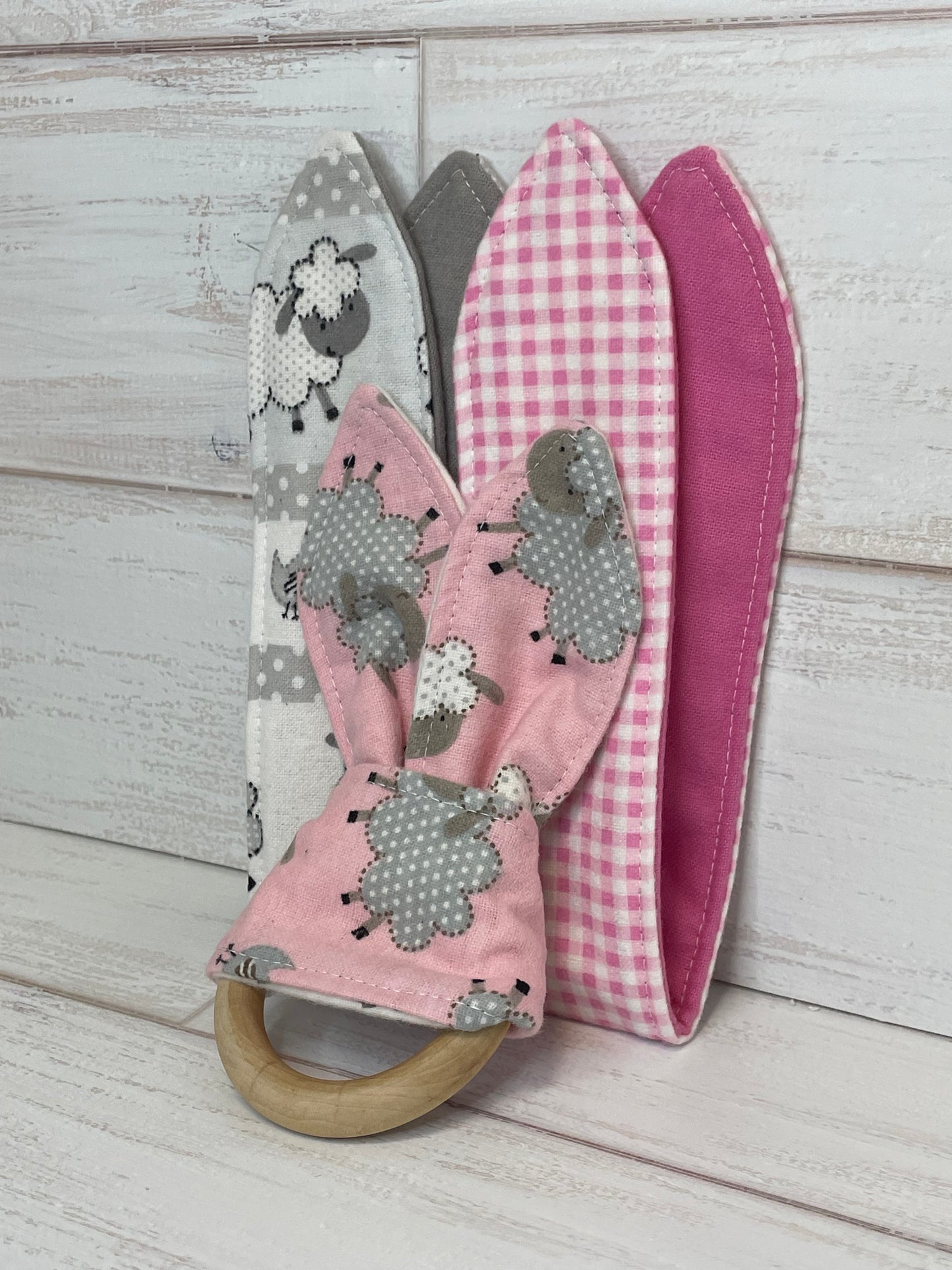 Girl Sheep Themed 3 Piece Teether Tie Set