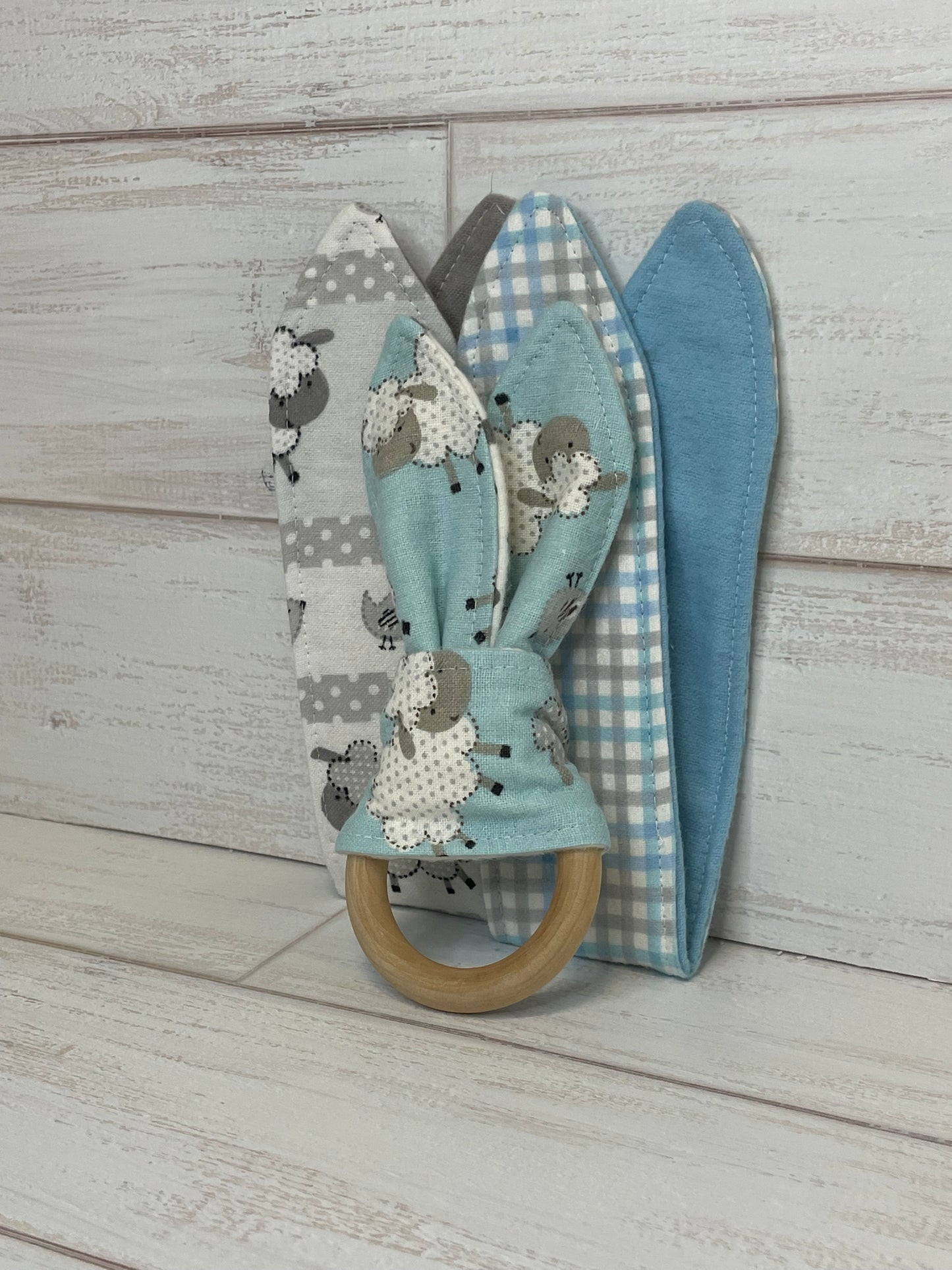 Boy Sheep Themed 3 Piece Teether Tie Set