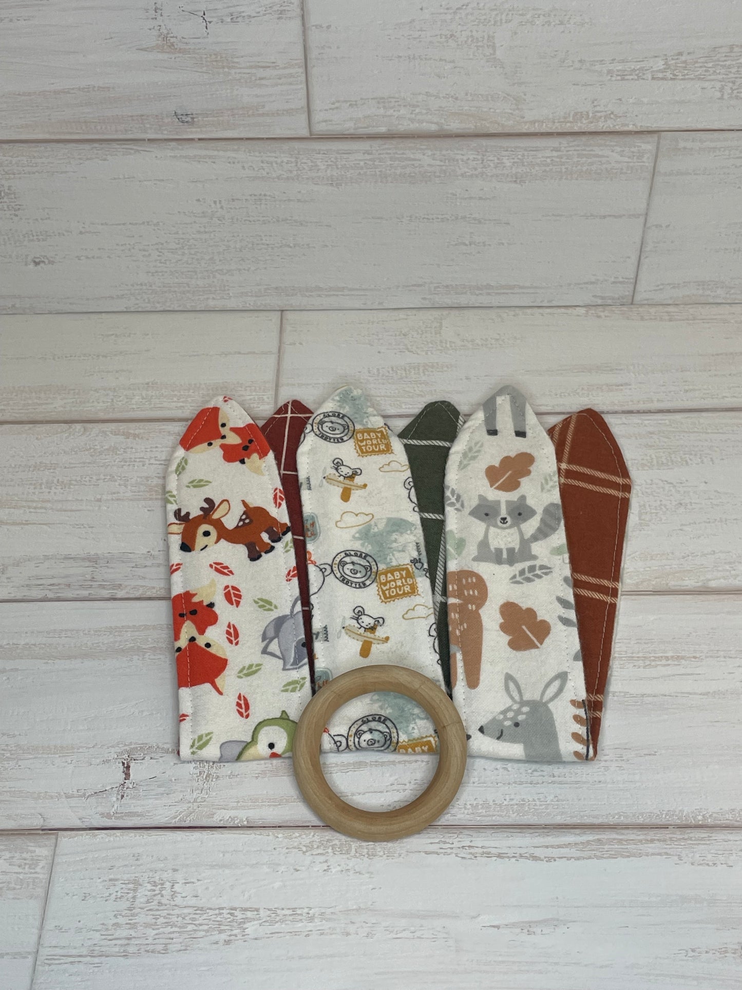 Woodland Animals Themed 3 Piece Teether Tie Set