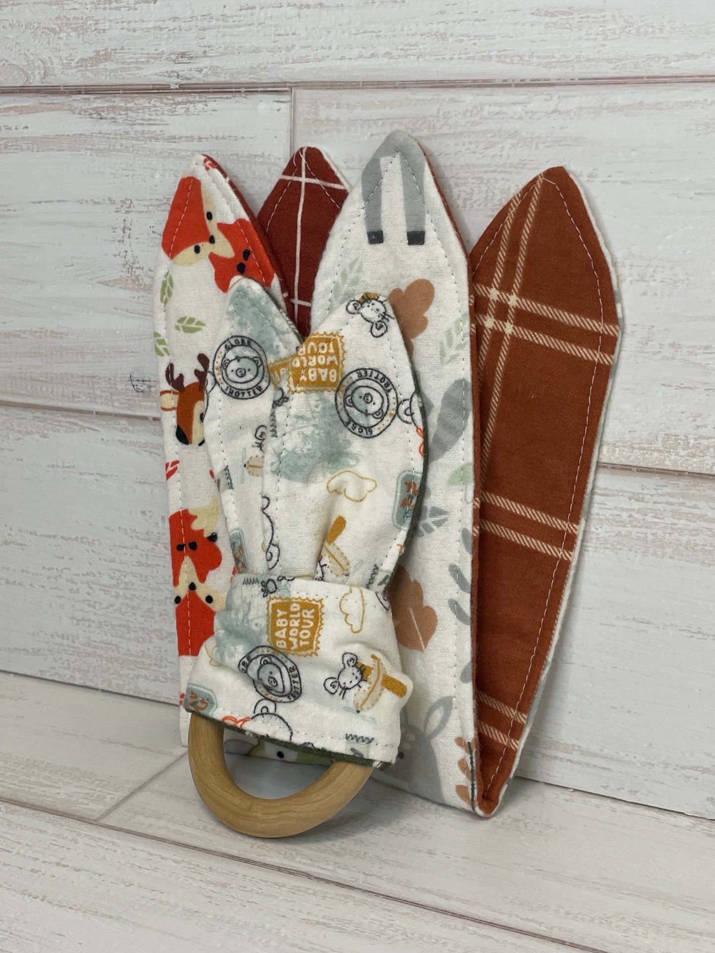 Woodland Animals Themed 3 Piece Teether Tie Set