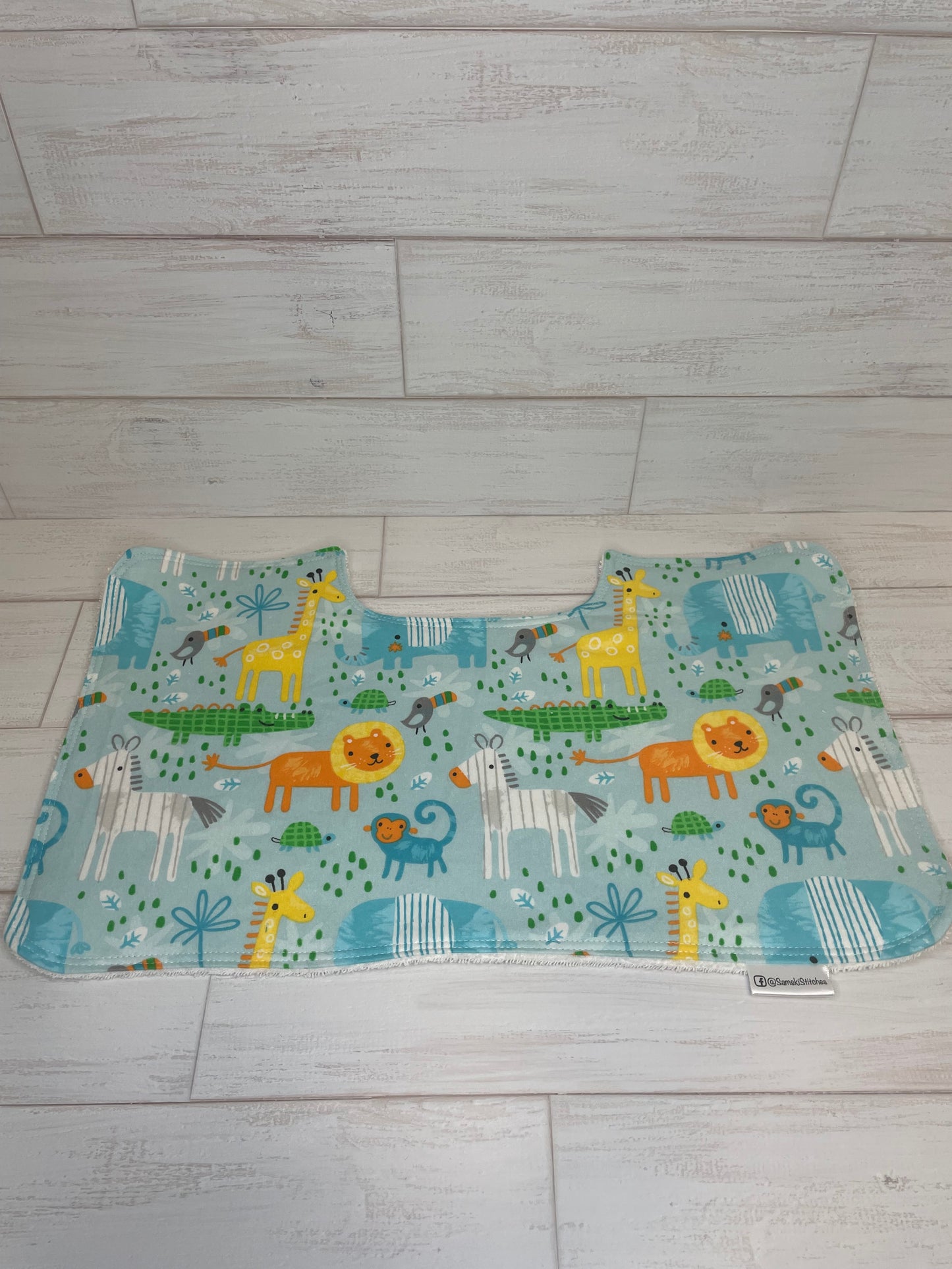 Blue Safari Themed Burp Cloths