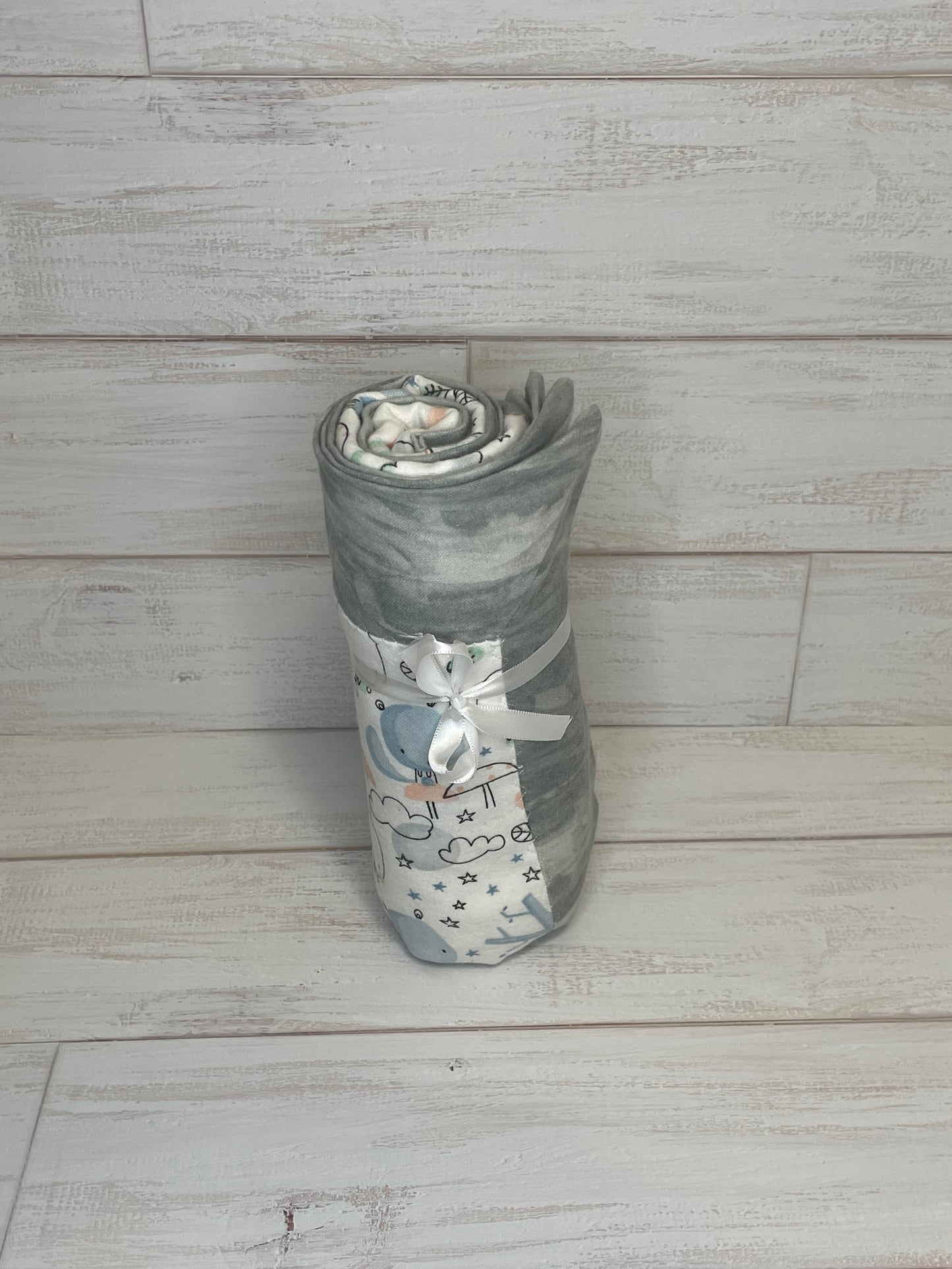 Adventure Animals with Gray Water Swaddle Blanket