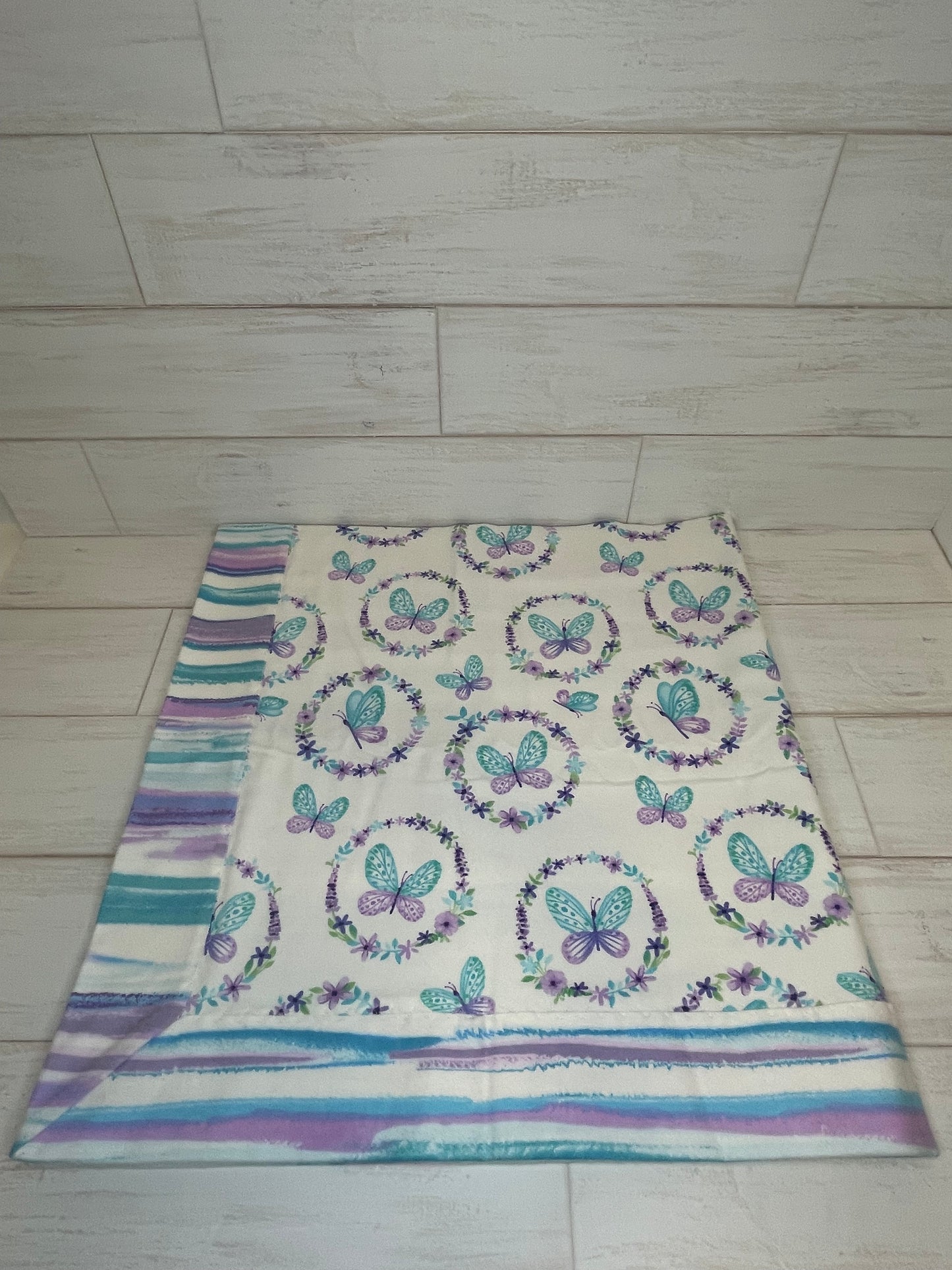 Abstract Watercolor and Butterflies Swaddle Blanket