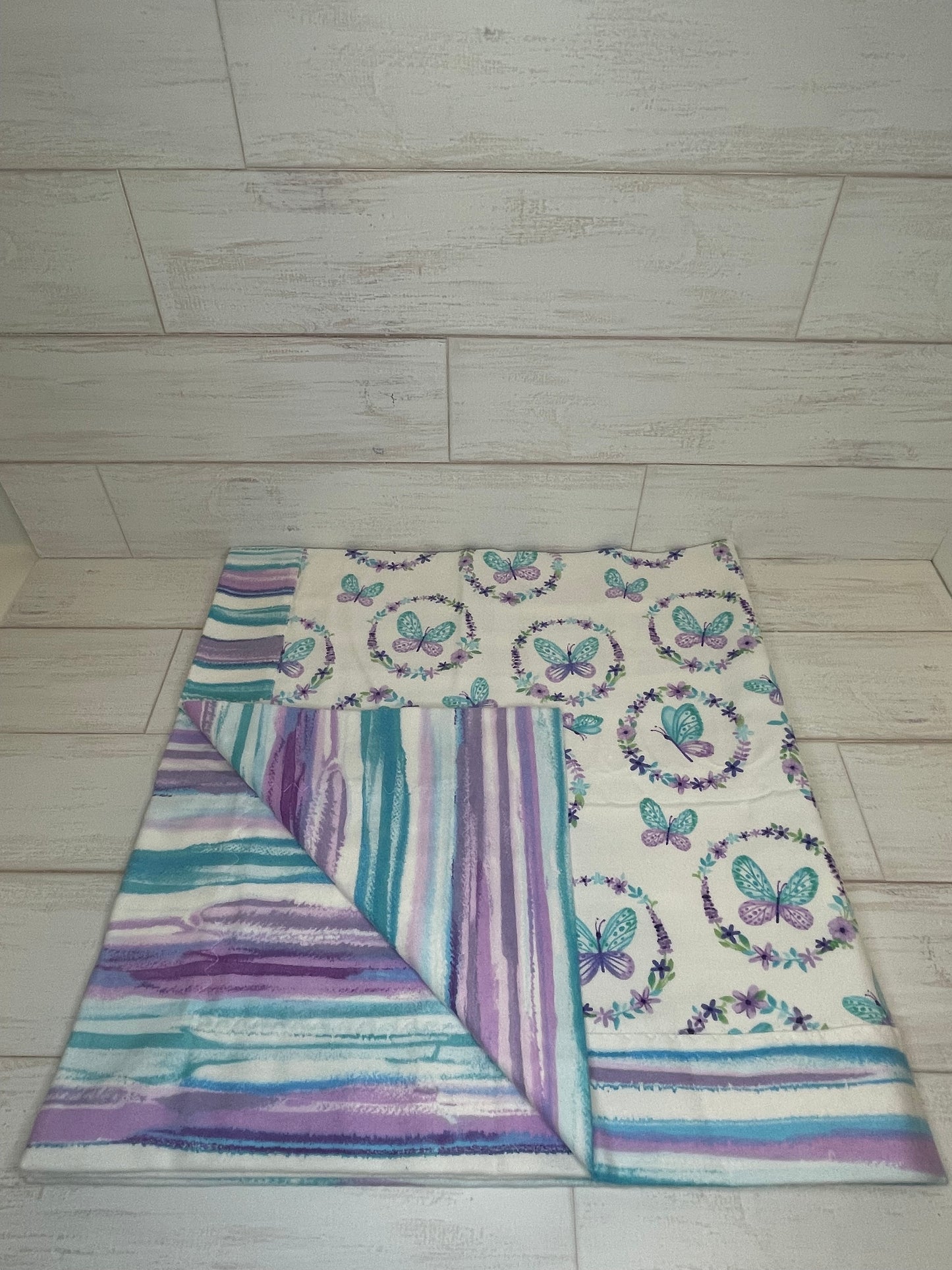 Abstract Watercolor and Butterflies Swaddle Blanket
