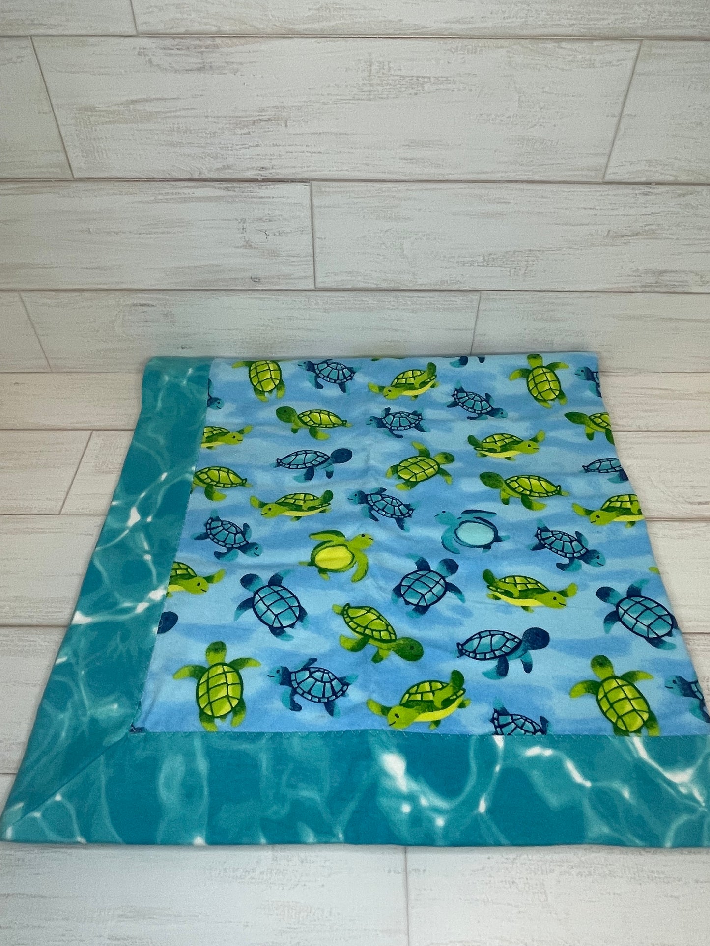 Sea Turtles with Mock Water Scape Swaddle Blanket