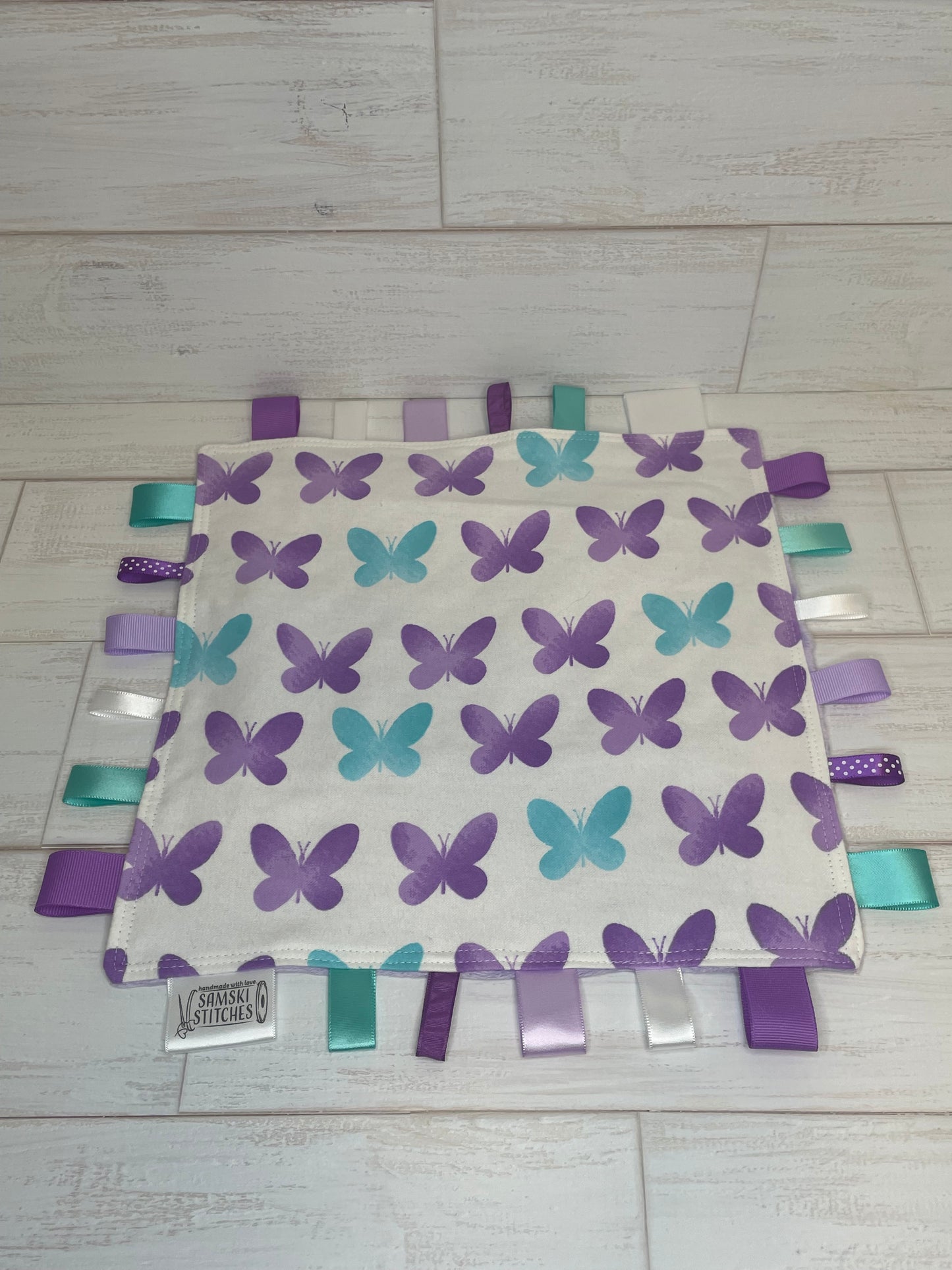 Purple and Blue Butterflies Taglet
