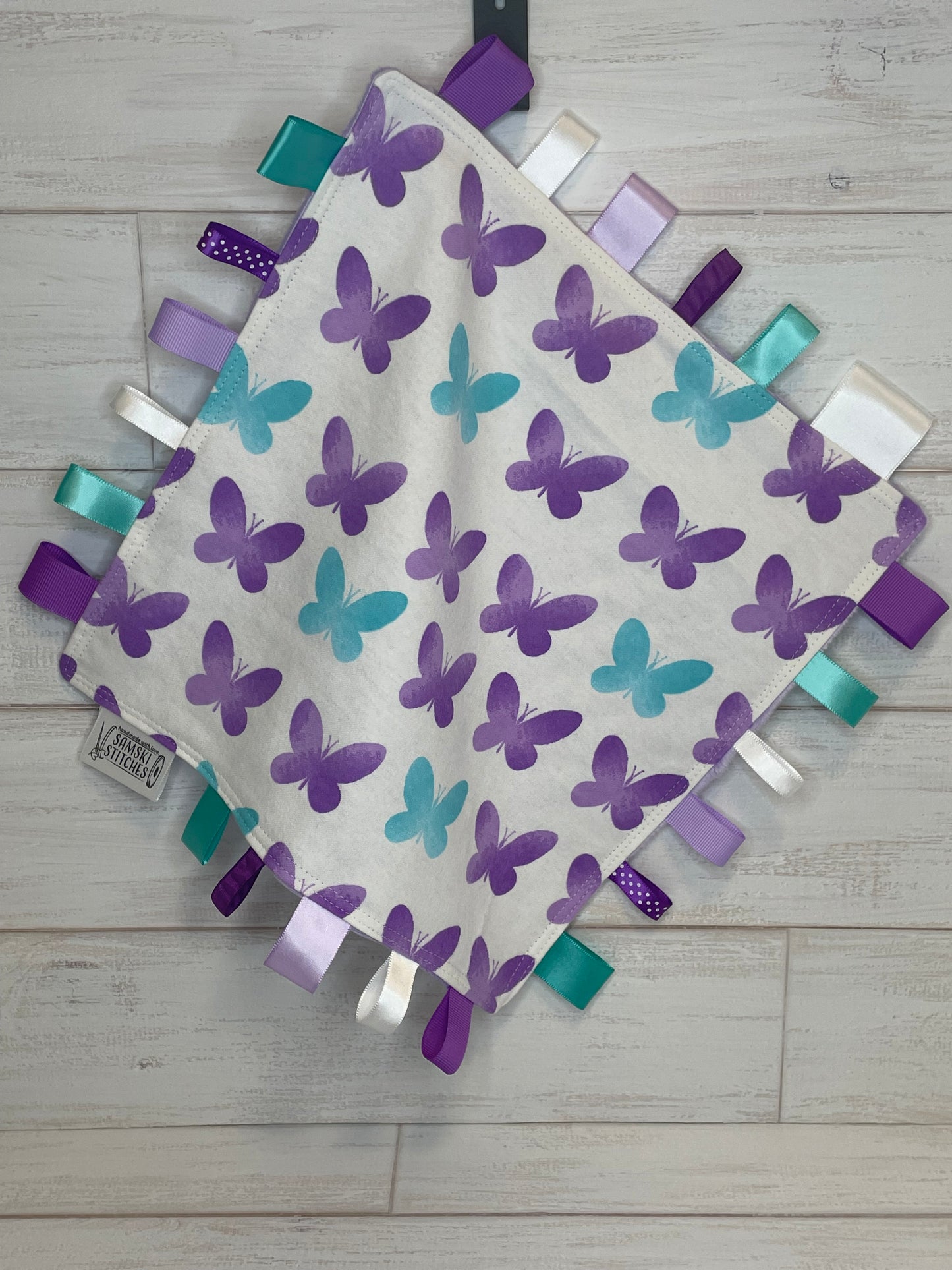 Purple and Blue Butterflies Taglet