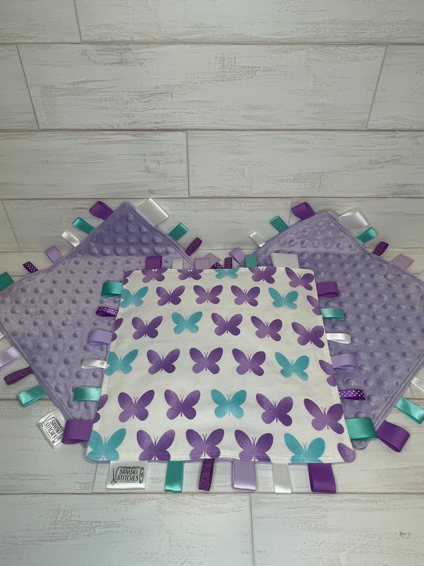 Purple and Blue Butterflies Taglet
