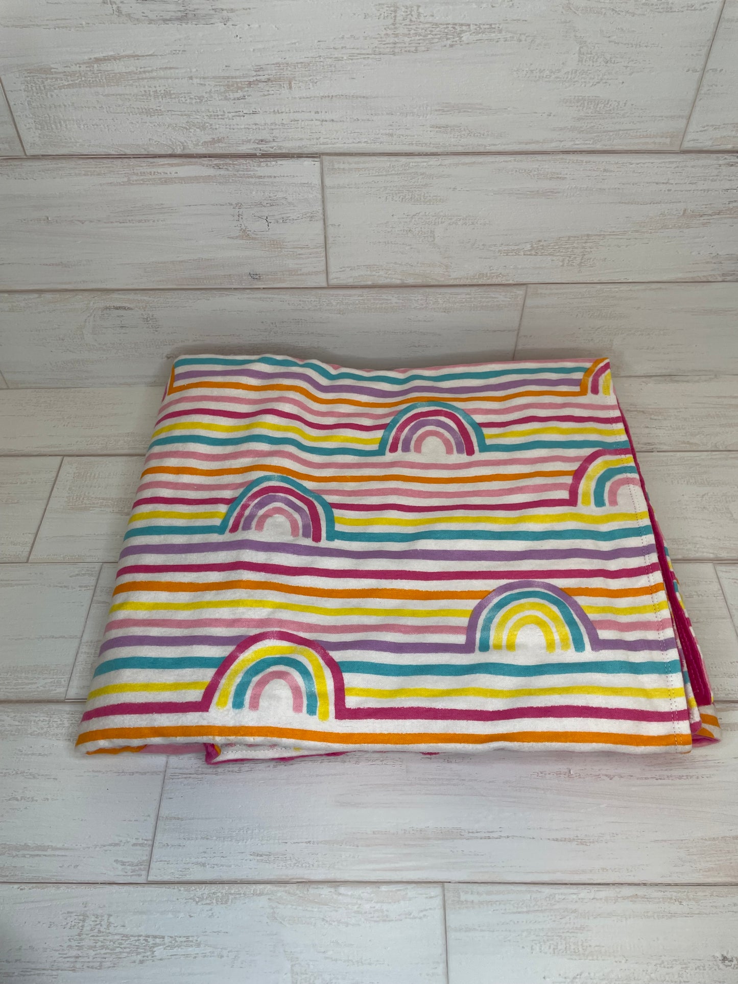 Rainbow Lines Minky Blanket 42" x 47"