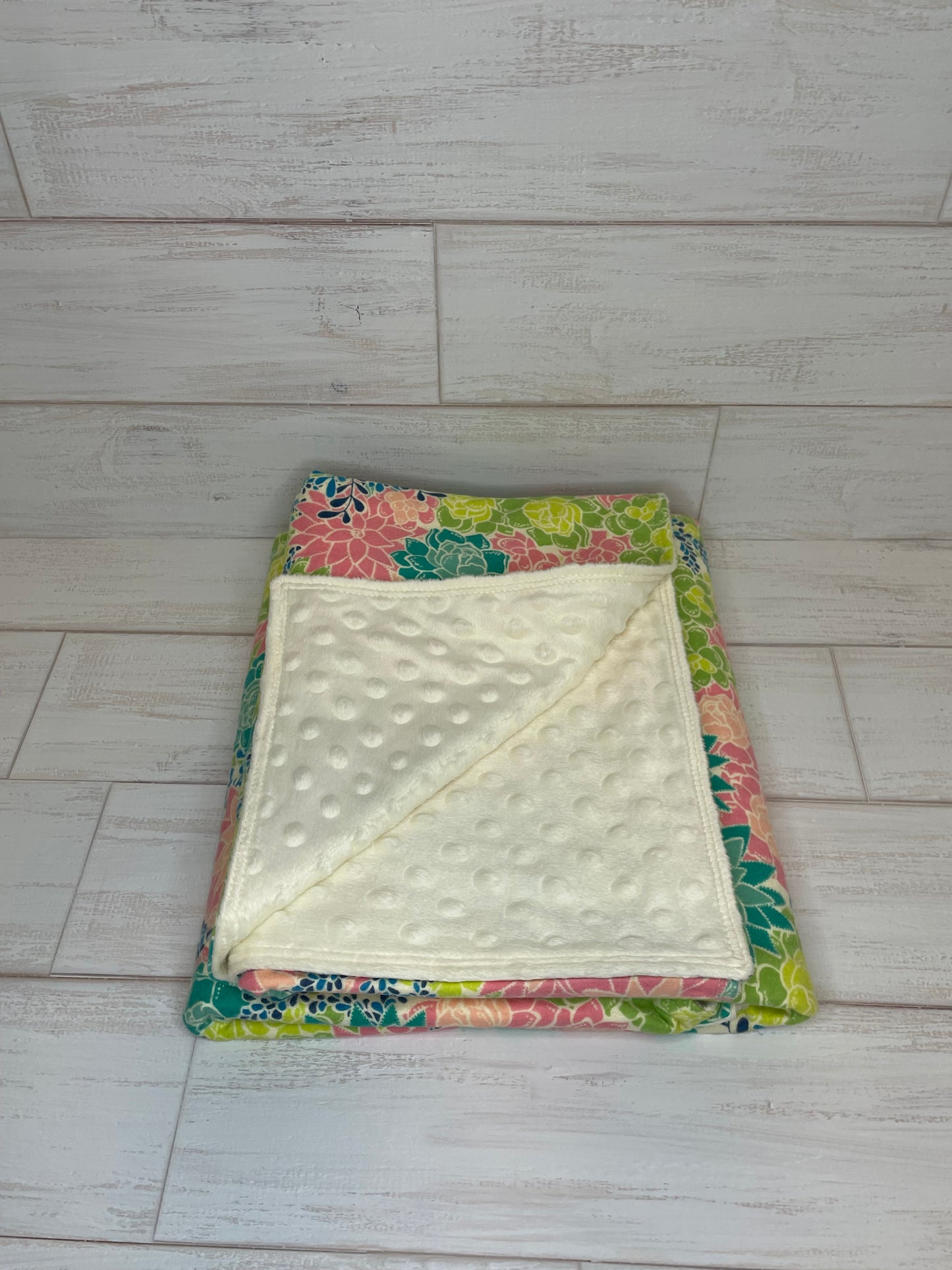 Floral Minky Blanket 38" x 45"