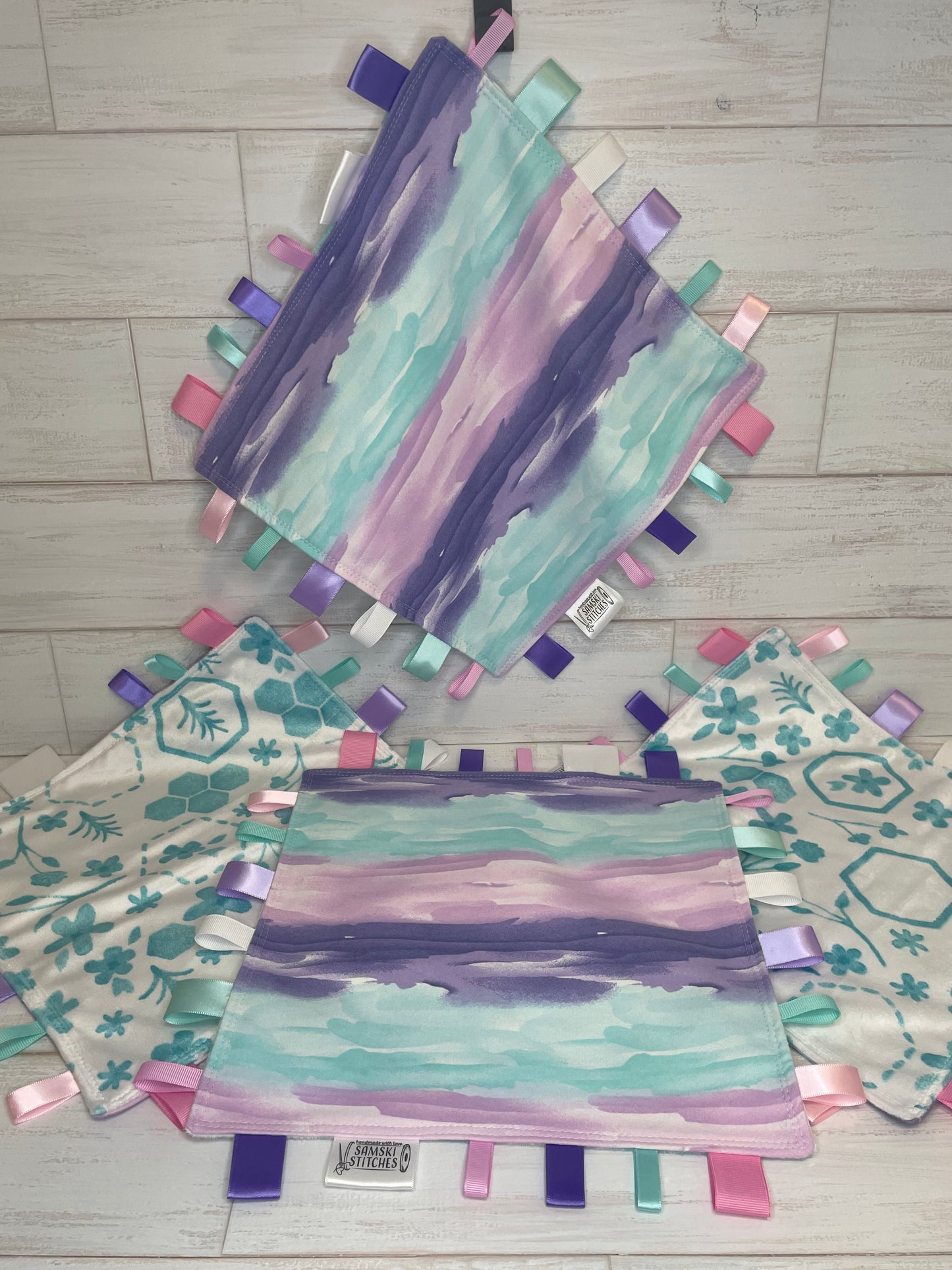 Purple, Pink and Blue Tie-die Taglet