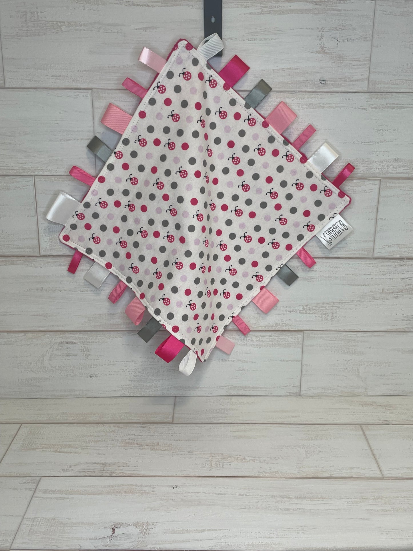 Pink Lady Bug Dots Sensory Taglet
