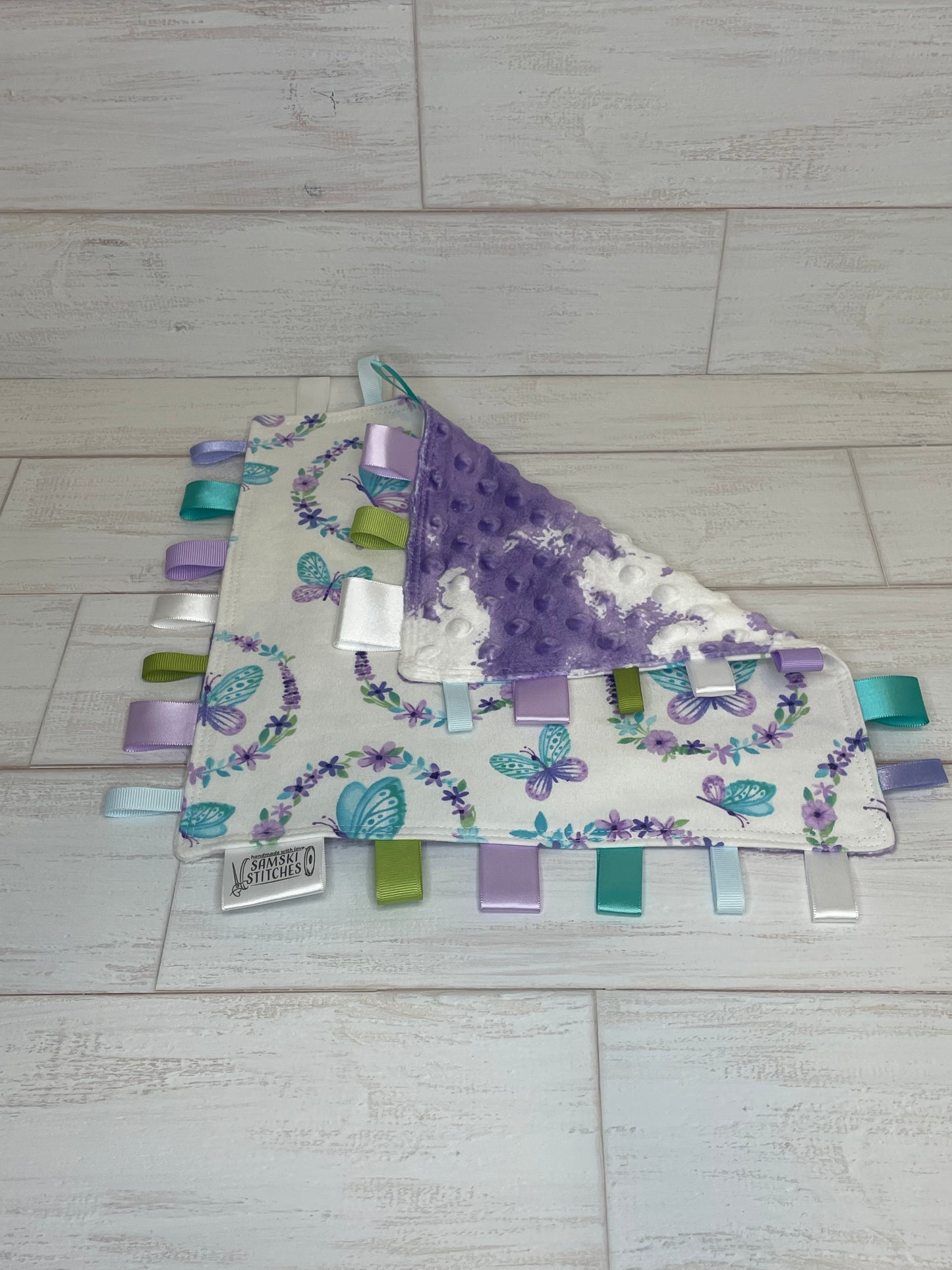 Purple and Blue Butterfly Taglet