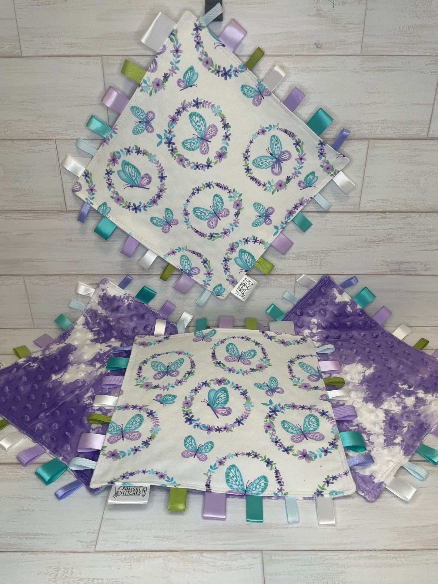 Purple and Blue Butterfly Taglet