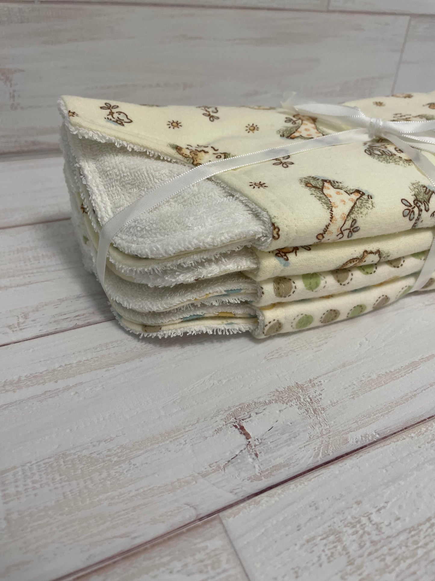 Muted Safari Burp Cloths