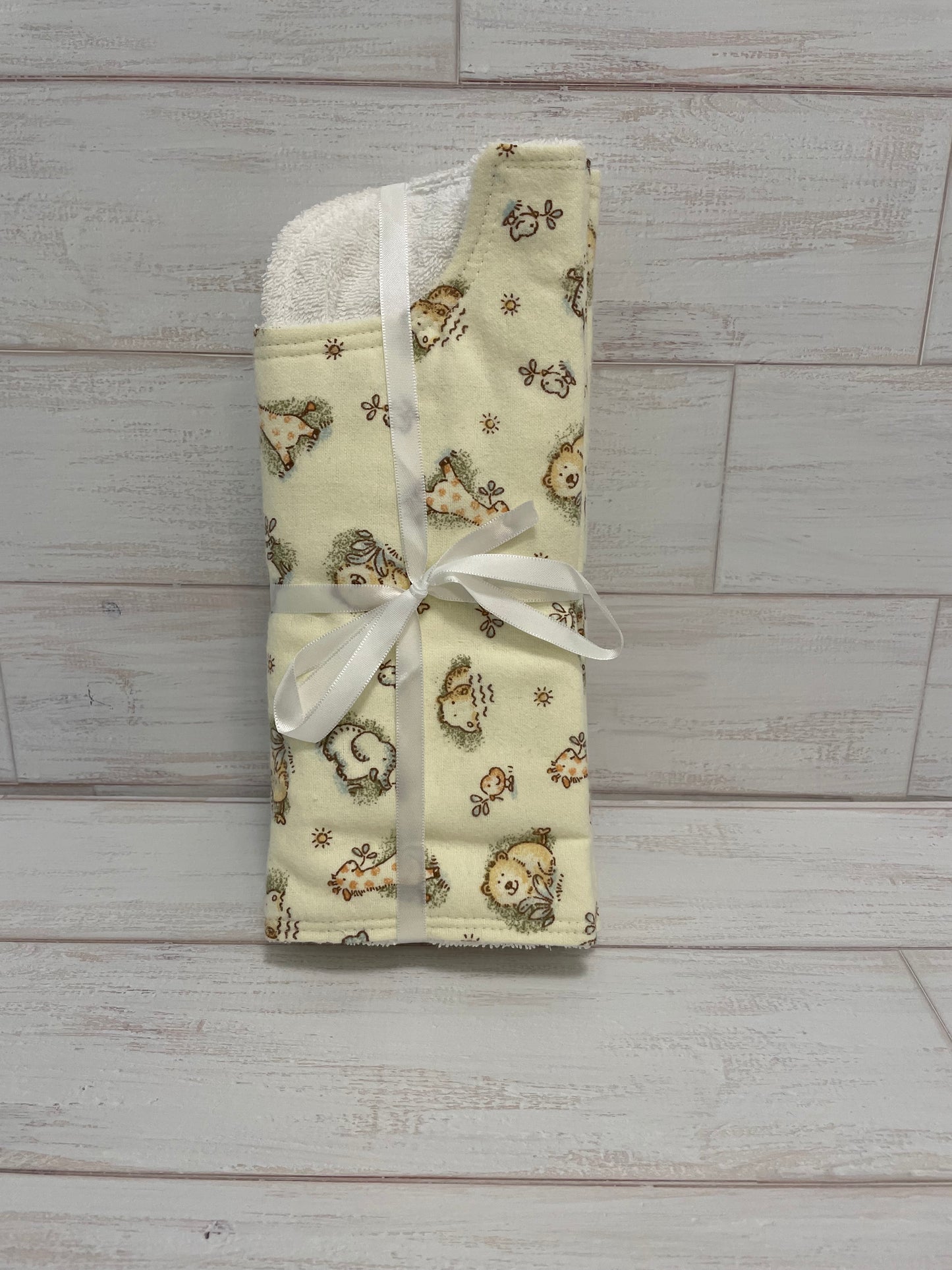 Muted Safari Burp Cloths