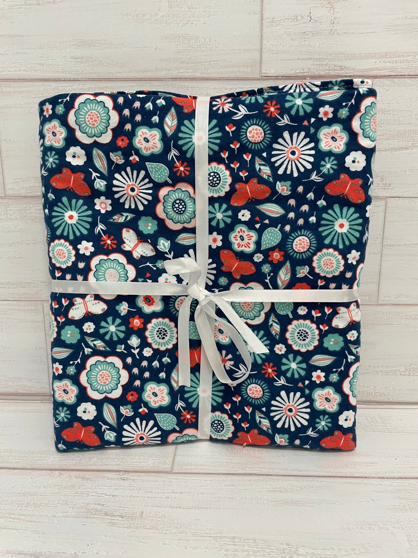 Butterfly Floral Minky Blanket 41" x 45"
