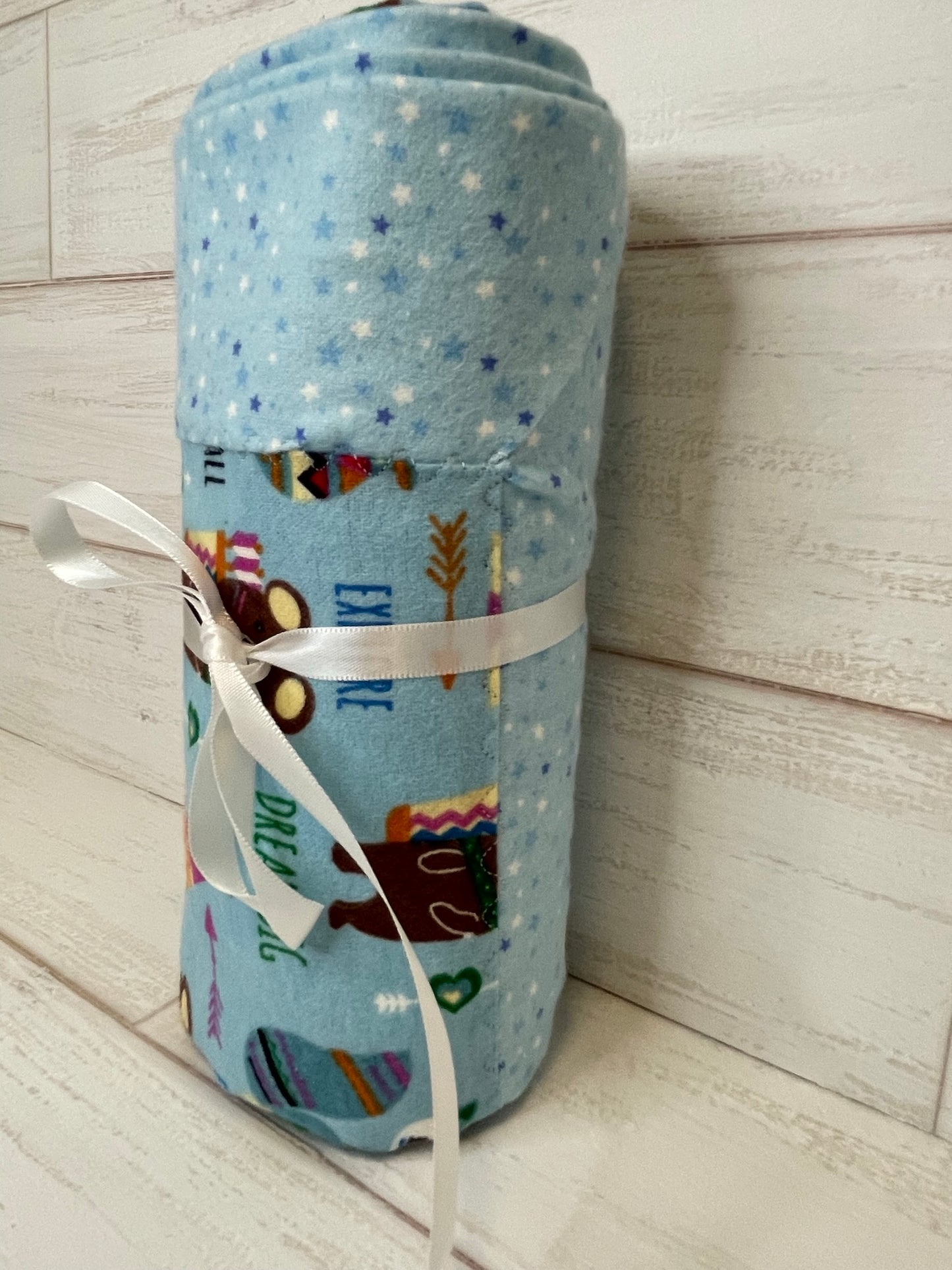 Adventure Themed with Stars Swaddle Blanket