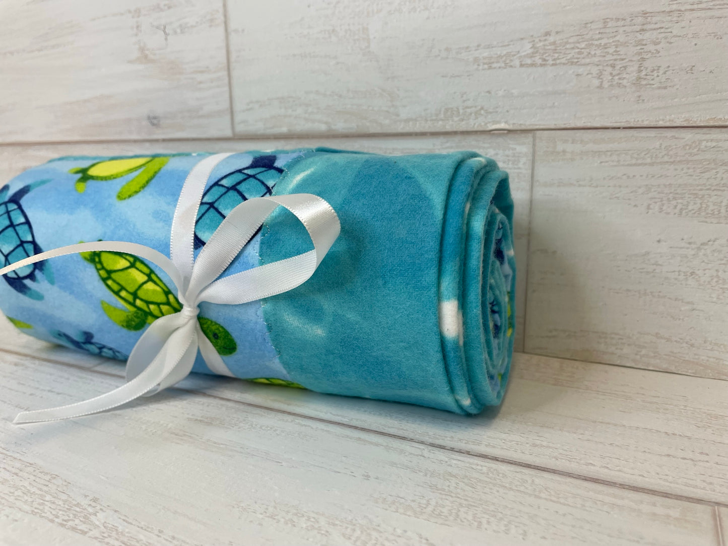 Sea Turtles with Mock Water Scape Swaddle Blanket