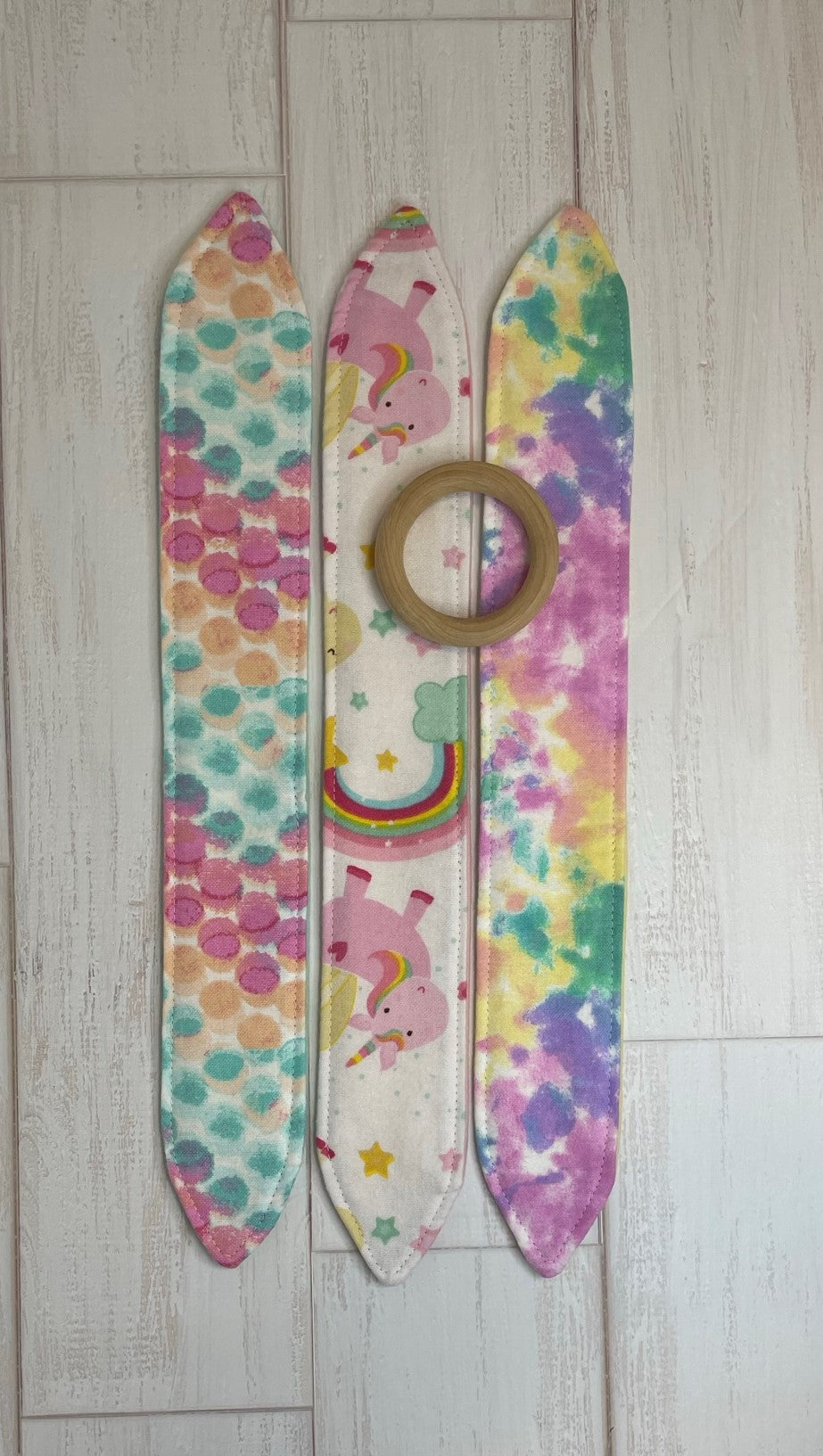 Pastel Unicorn Dreams 3 Piece Teether Tie Set