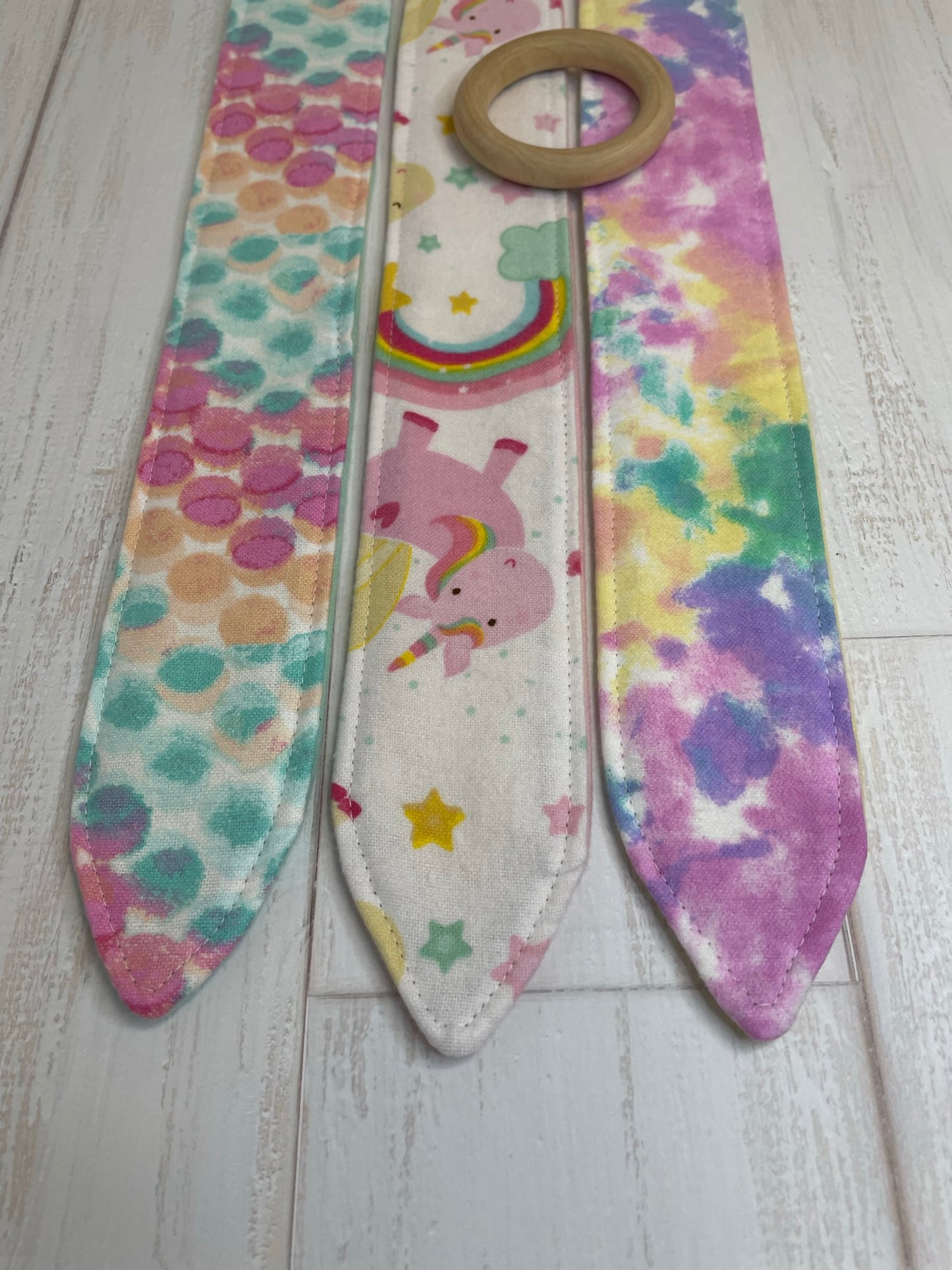 Pastel Unicorn Dreams 3 Piece Teether Tie Set