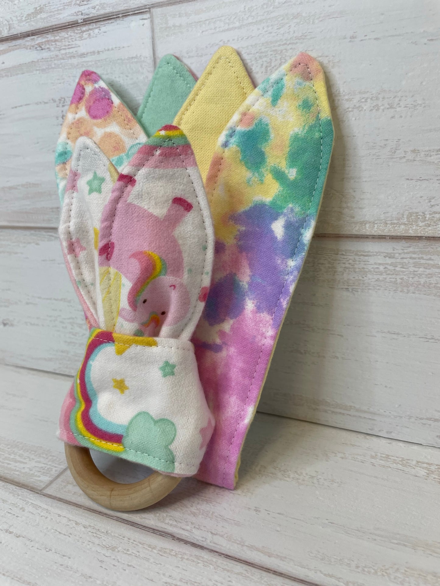 Pastel Unicorn Dreams 3 Piece Teether Tie Set
