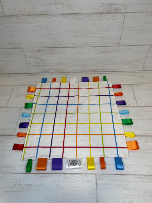 Rainbow Plaid Sensory Taglet