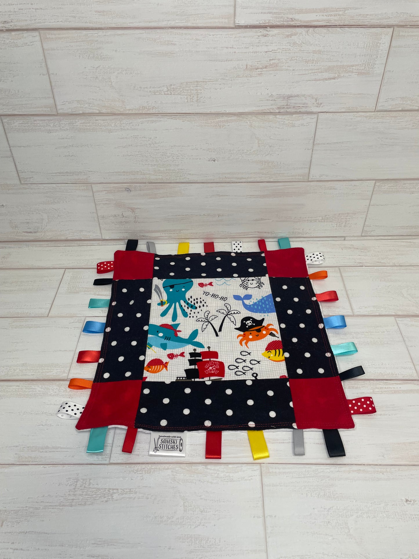 Pirate Animals Quilted Sensory Taglet