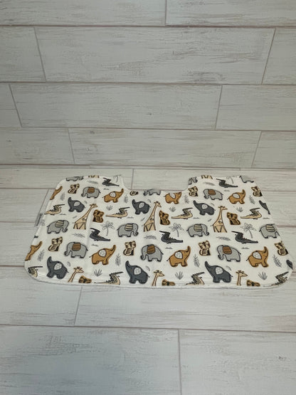 Neutral Tan and Grey Animals Themed Burp Cloths