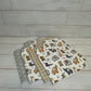 Neutral Tan and Grey Animals Themed Burp Cloths