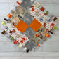 Woodlands Orange Grey Checkered Quilted Sensory Taglet