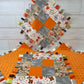 Woodlands Orange Grey Checkered Quilted Sensory Taglet