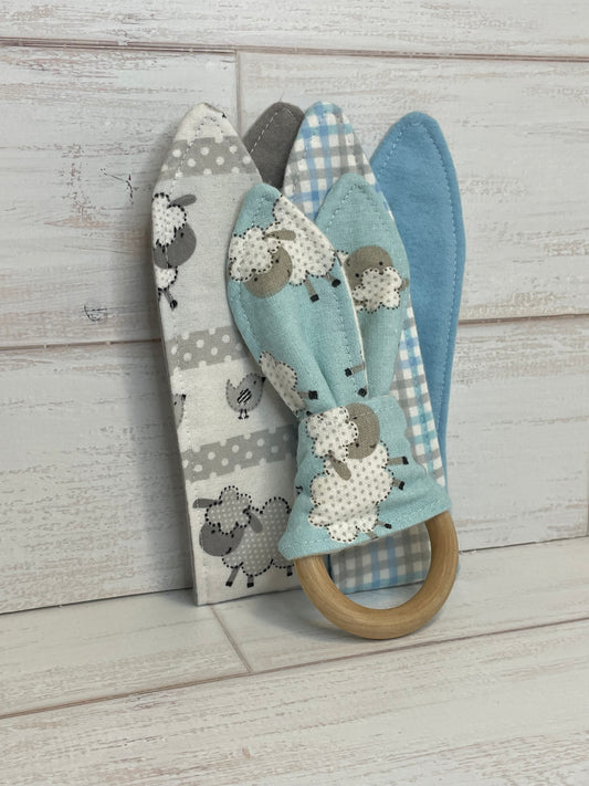 Boy Sheep Themed 3 Piece Teether Tie Set