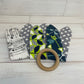 Abstract Leaves and Arrows Themed 3 Piece Teether Tie Set