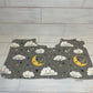 Nighttime Cloud and Stars Themed Burp Cloths