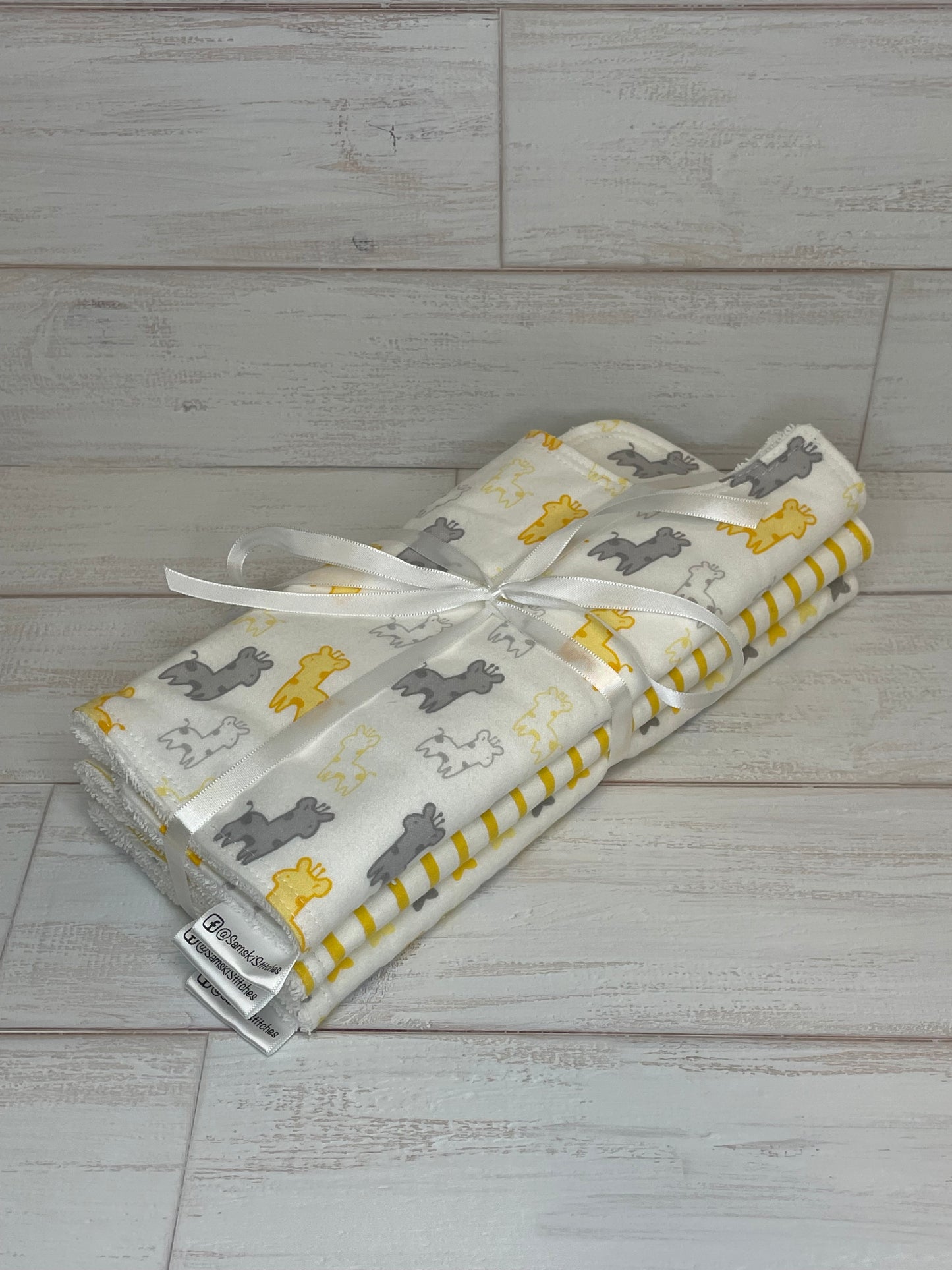 Giraffe Themed Burp Cloths