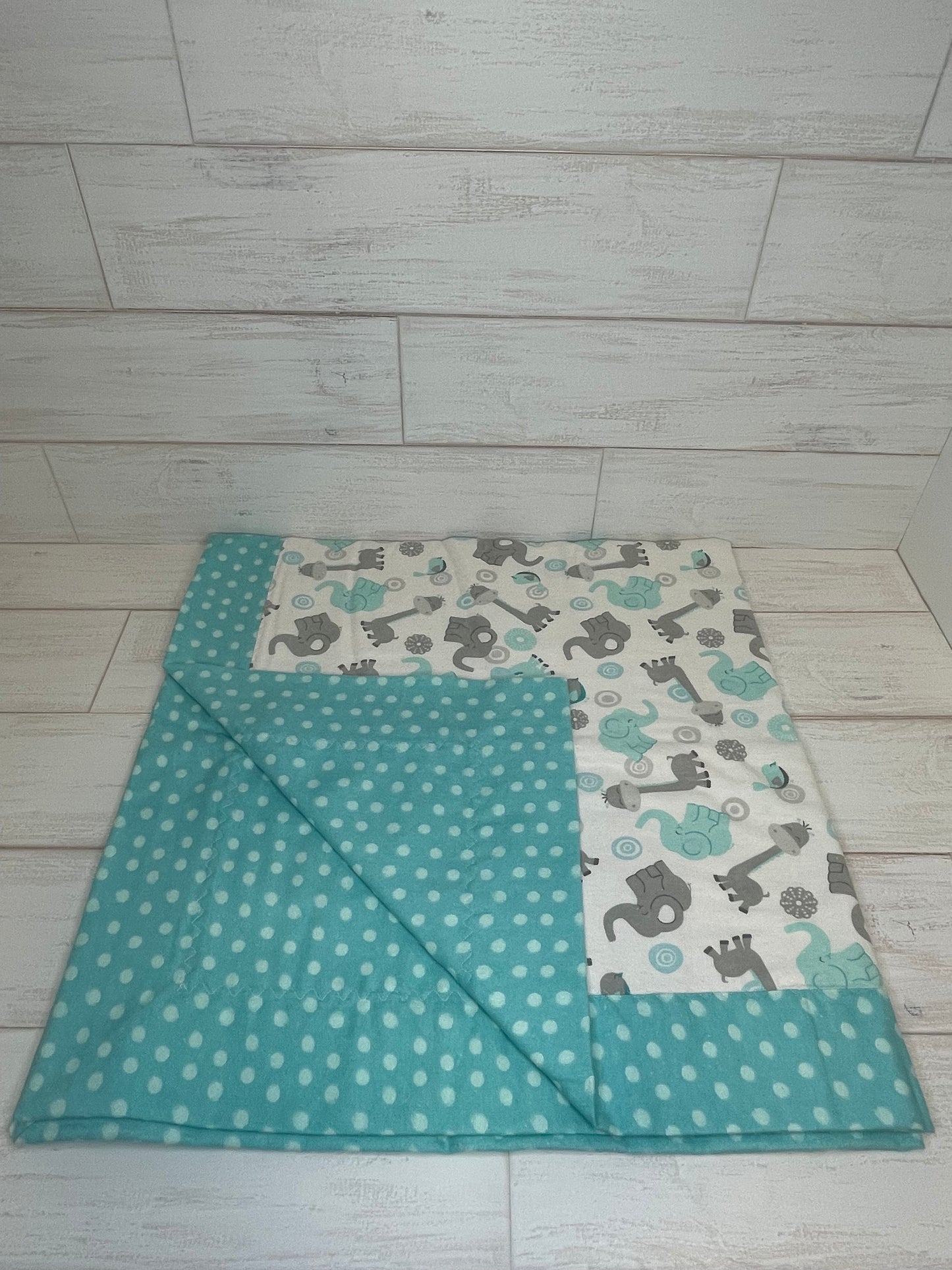 Giraffes & Elephants with Dots Swaddle Blanket