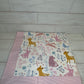 Floral Woodland with Pink Stripes Swaddle Blanket