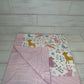 Floral Woodland with Pink Stripes Swaddle Blanket