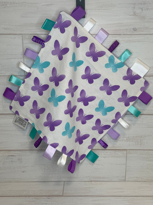 Purple and Blue Butterflies Taglet