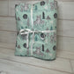 Mint Woodlands Minky Blanket 37" x 45"
