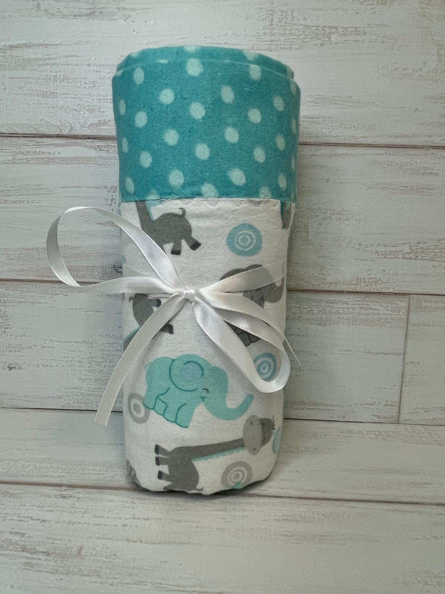 Giraffes & Elephants with Dots Swaddle Blanket